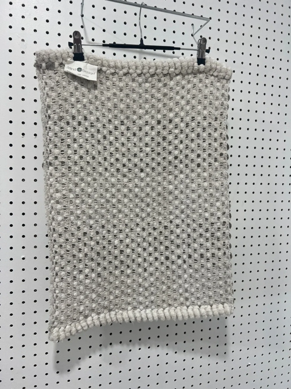 Chunky Handwoven Gray and White Wool Rug